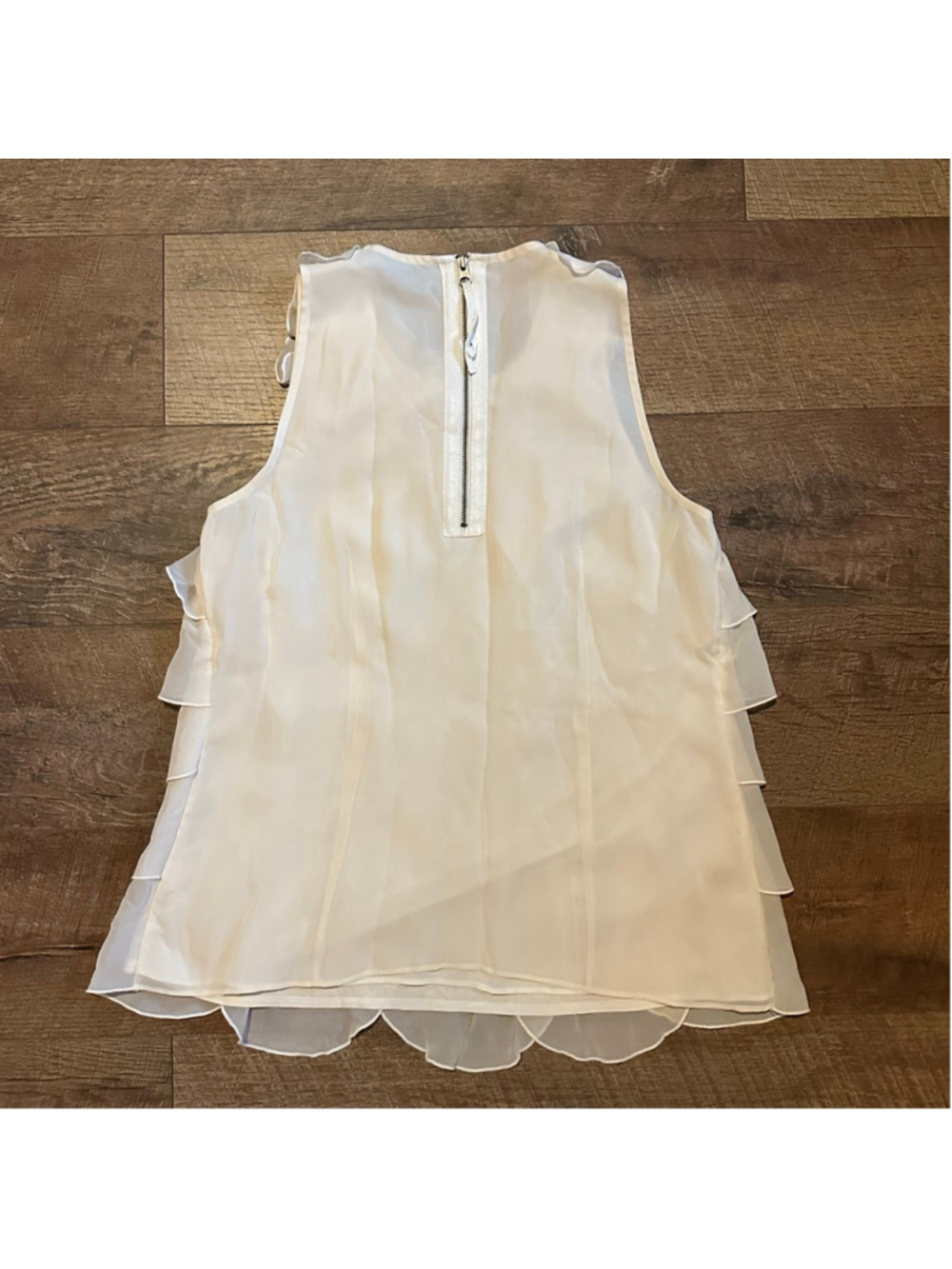 Women's Ann Taylor Sleeveless Top Size S Ivory Summer - Picture 7 of 7